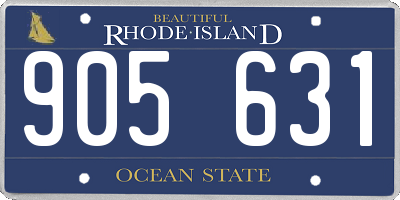 RI license plate 905631