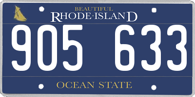 RI license plate 905633
