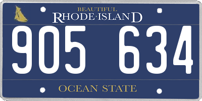 RI license plate 905634