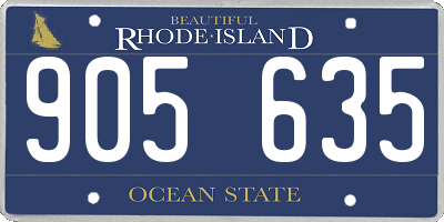 RI license plate 905635