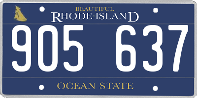 RI license plate 905637