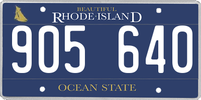 RI license plate 905640