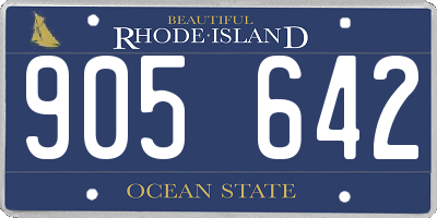 RI license plate 905642
