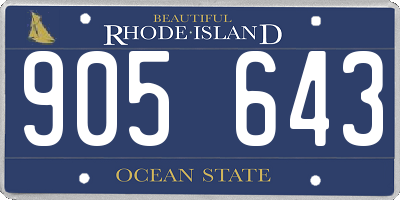 RI license plate 905643
