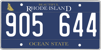 RI license plate 905644