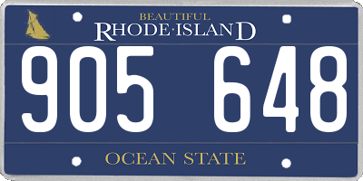 RI license plate 905648