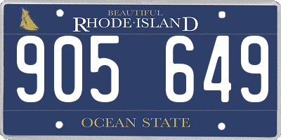RI license plate 905649