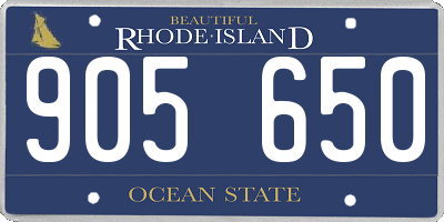RI license plate 905650
