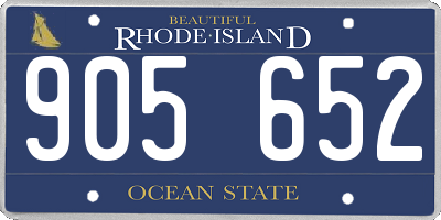 RI license plate 905652
