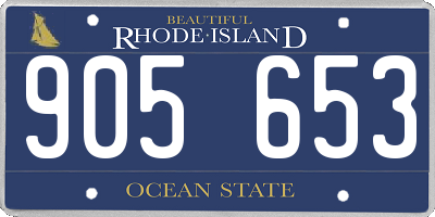 RI license plate 905653