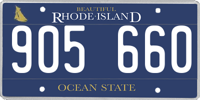 RI license plate 905660
