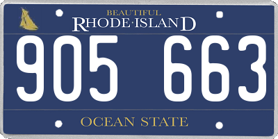 RI license plate 905663