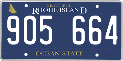 RI license plate 905664
