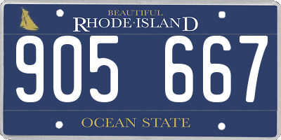 RI license plate 905667