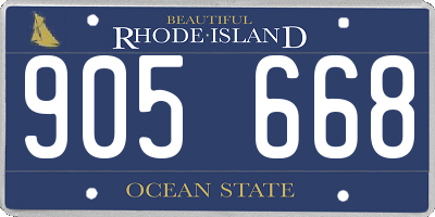 RI license plate 905668