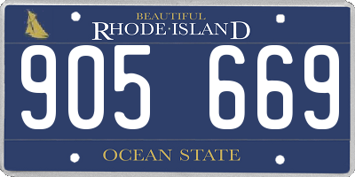 RI license plate 905669