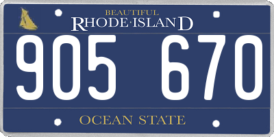 RI license plate 905670