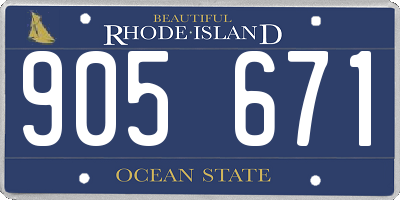 RI license plate 905671