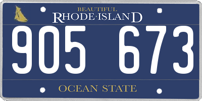 RI license plate 905673