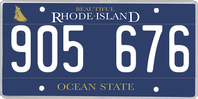 RI license plate 905676
