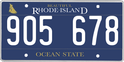 RI license plate 905678
