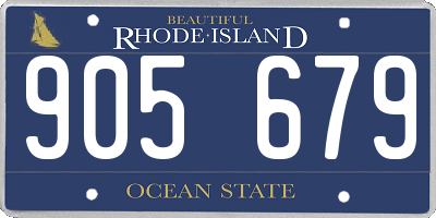 RI license plate 905679