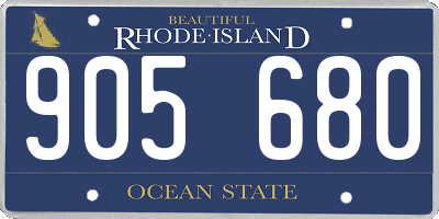 RI license plate 905680
