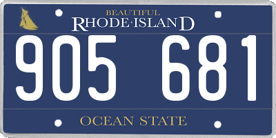 RI license plate 905681