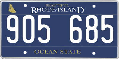 RI license plate 905685