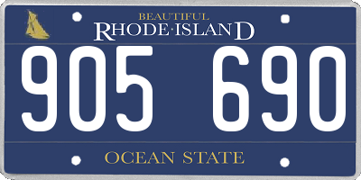 RI license plate 905690