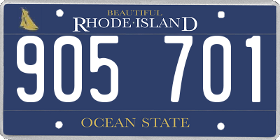 RI license plate 905701