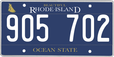 RI license plate 905702