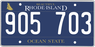 RI license plate 905703