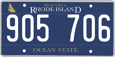 RI license plate 905706