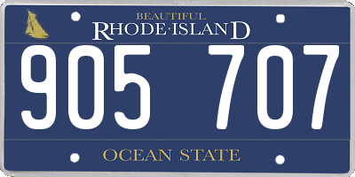 RI license plate 905707