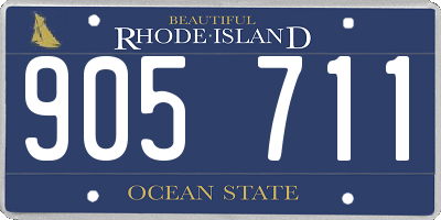 RI license plate 905711