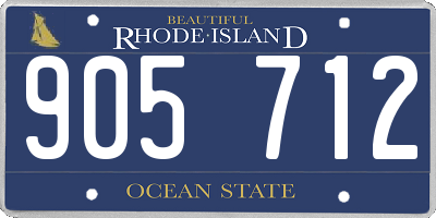 RI license plate 905712