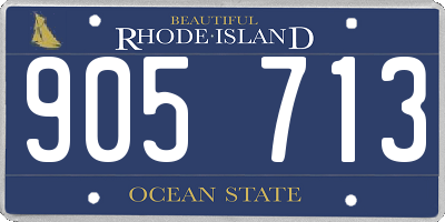 RI license plate 905713