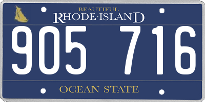 RI license plate 905716