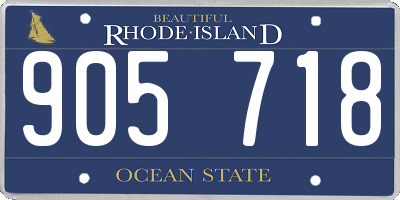 RI license plate 905718