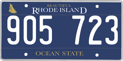 RI license plate 905723