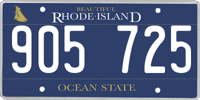 RI license plate 905725