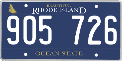 RI license plate 905726