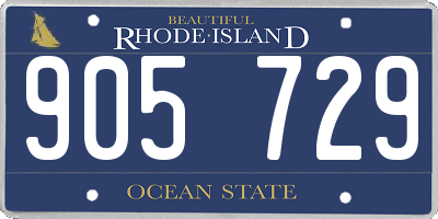 RI license plate 905729