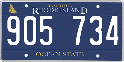 RI license plate 905734