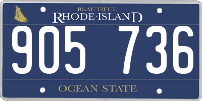 RI license plate 905736