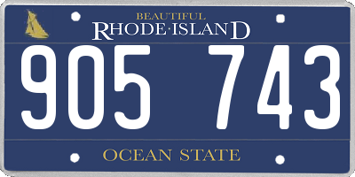 RI license plate 905743