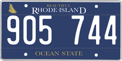 RI license plate 905744