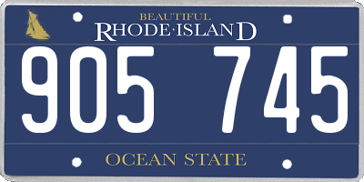 RI license plate 905745