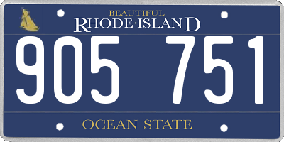 RI license plate 905751